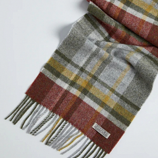 4Картинка Foxford Rust and Green Tartan Lambswool Scarf